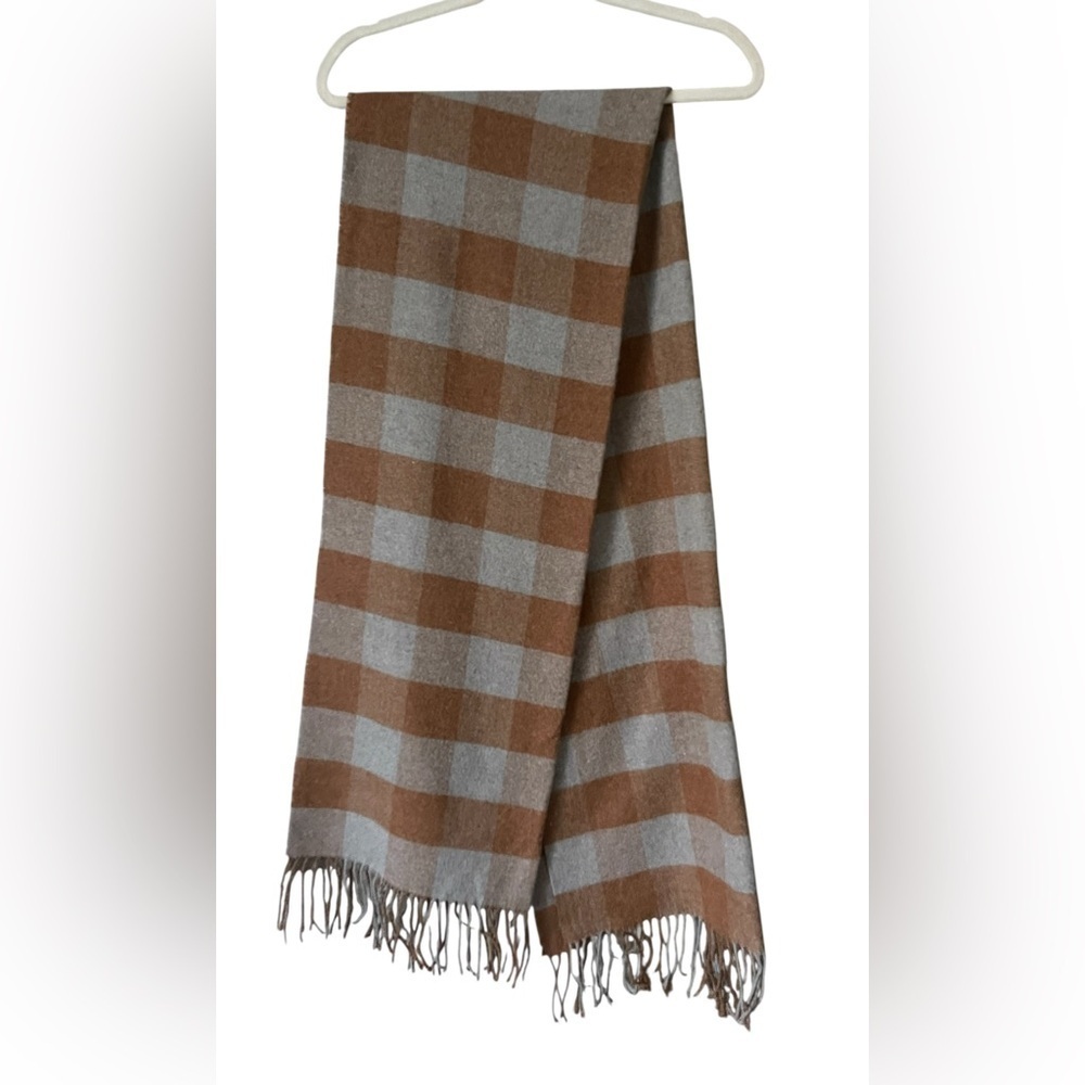 ZARA Plaid Scarf in Brown and Gray